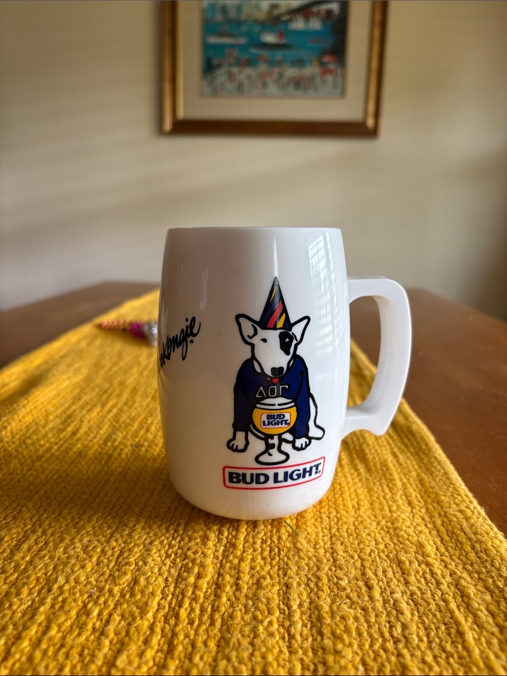 80s Vintage White Plastic Bud Light Logo Mug
